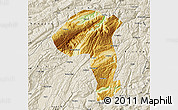 Physical Map of Jianshi, shaded relief outside