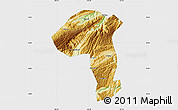 Physical Map of Jianshi, single color outside