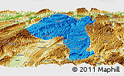 Political Panoramic Map of Jianshi, physical outside