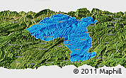 Political Panoramic Map of Jianshi, satellite outside