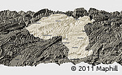 Shaded Relief Panoramic Map of Jianshi, darken