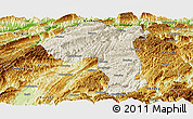 Shaded Relief Panoramic Map of Jianshi, physical outside