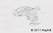 Silver Style Panoramic Map of Jianshi, single color outside