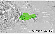 Political 3D Map of Jingmen Shi, lighten, desaturated