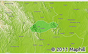Political 3D Map of Jingmen Shi, physical outside