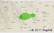 Political 3D Map of Jingmen Shi, shaded relief outside