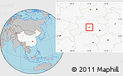 Gray Location Map of Jingmen Shi, highlighted country