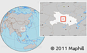 Gray Location Map of Jingmen Shi, highlighted parent region