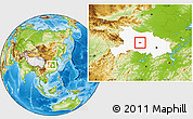 Physical Location Map of Jingmen Shi, highlighted parent region