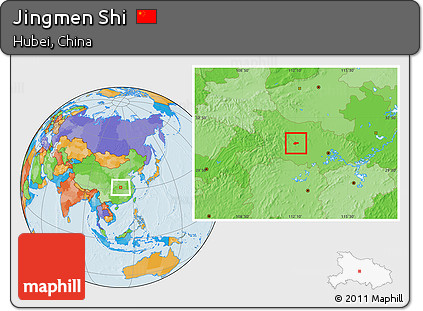 Political Location Map of Jingmen Shi