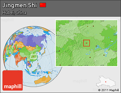 Political Location Map of Jingmen Shi