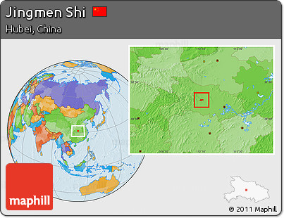 Political Location Map of Jingmen Shi