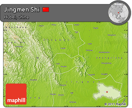 Physical Map of Jingmen Shi