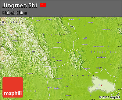 Physical Map of Jingmen Shi