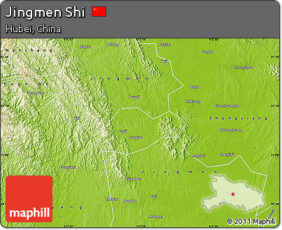 Physical Map of Jingmen Shi