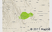 Physical Map of Jingmen Shi, shaded relief outside