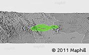 Political Panoramic Map of Jingmen Shi, desaturated