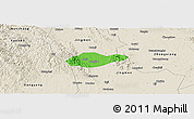 Political Panoramic Map of Jingmen Shi, shaded relief outside