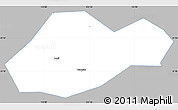 Gray Simple Map of Jingmen Shi, single color outside