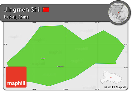 Political Simple Map of Jingmen Shi, single color outside
