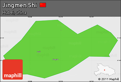 Political Simple Map of Jingmen Shi, single color outside