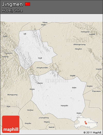 Classic Style 3D Map of Jingmen