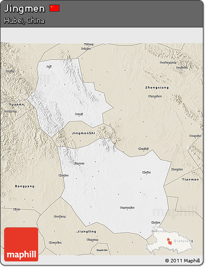Classic Style 3D Map of Jingmen