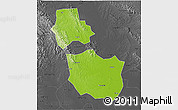 Physical 3D Map of Jingmen, darken, desaturated