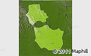 Physical 3D Map of Jingmen, darken