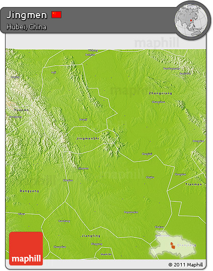 Physical 3D Map of Jingmen