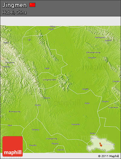 Physical 3D Map of Jingmen