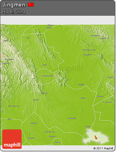 Physical 3D Map of Jingmen