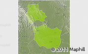 Physical 3D Map of Jingmen, semi-desaturated