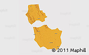 Political 3D Map of Jingmen, cropped outside