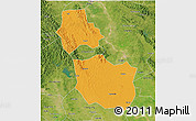 Political 3D Map of Jingmen, satellite outside