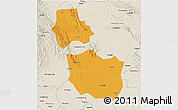 Political 3D Map of Jingmen, shaded relief outside