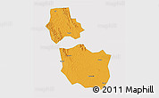Political 3D Map of Jingmen, single color outside