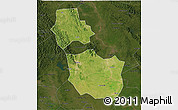 Satellite 3D Map of Jingmen, darken