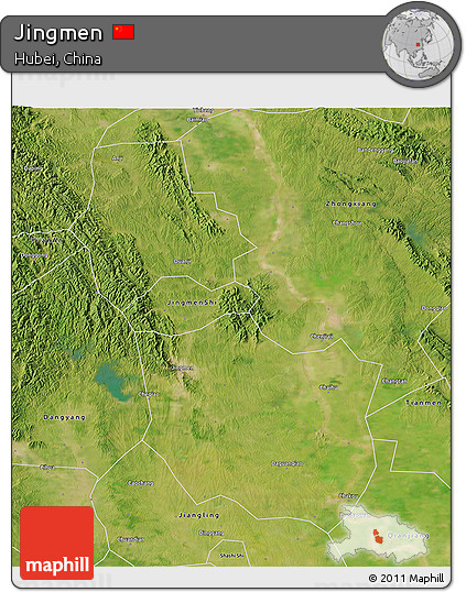 Satellite 3D Map of Jingmen