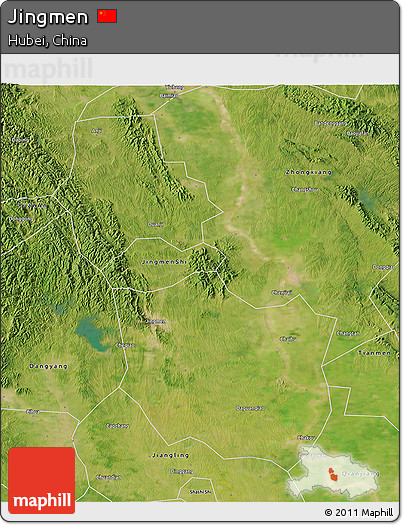 Satellite 3D Map of Jingmen