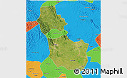 Satellite 3D Map of Jingmen, political outside
