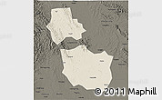 Shaded Relief 3D Map of Jingmen, darken
