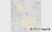 Shaded Relief 3D Map of Jingmen, desaturated