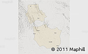 Shaded Relief 3D Map of Jingmen, lighten, semi-desaturated