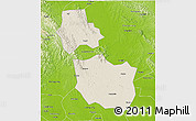 Shaded Relief 3D Map of Jingmen, physical outside