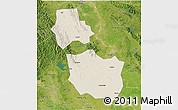 Shaded Relief 3D Map of Jingmen, satellite outside