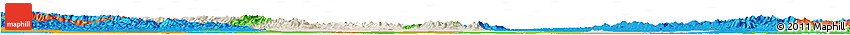 Shaded Relief Horizon Map of Jingmen, political outside