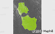 Physical Map of Jingmen, darken, desaturated