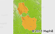 Political Map of Jingmen, physical outside