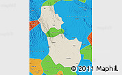 Shaded Relief Map of Jingmen, political outside